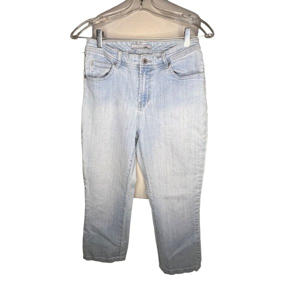 Chicos platinum women’s size 0/US4XS Short light blue jeans stretch pockets - Picture 1 of 13